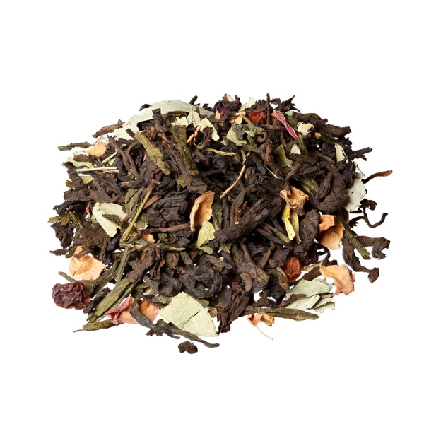 Mix based on Chinese tea shu pu'er, Japanese Sencha (Sencha) and senna leaves. — Zdjęcie stockowe