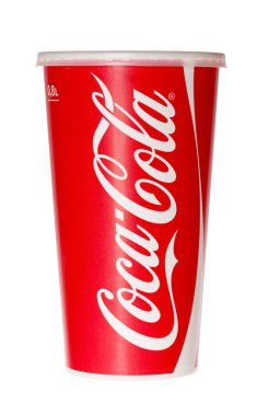 KIEV, UKRAINE - MARCH 19, 2016: Paper cup of Coca-Cola. Coca-Col
