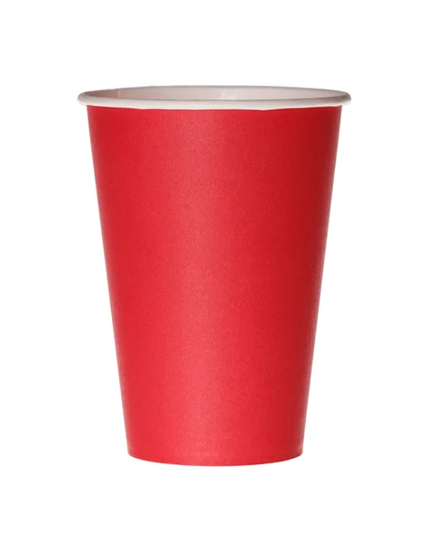 Red paper cup isolated on white. — Stock Photo, Image