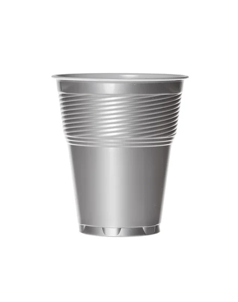 Hit srebrny plastikowy kubek do kawy lub inne napoje. — Zdjęcie stockowe
