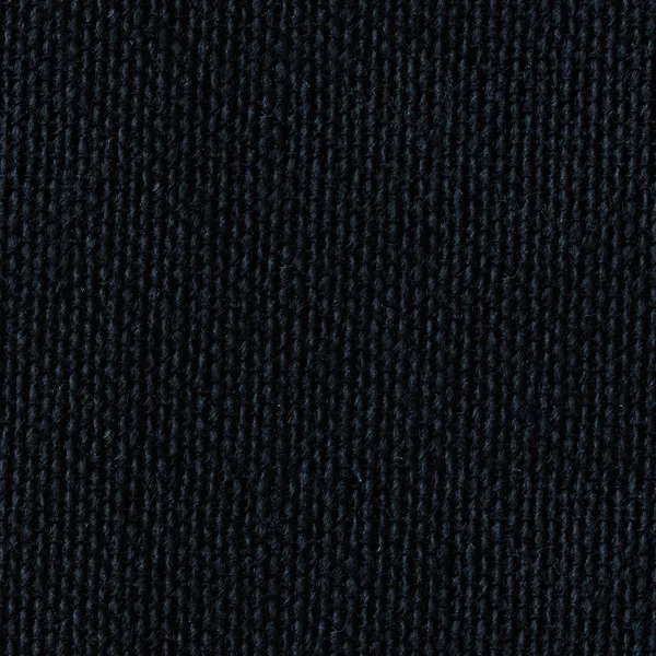 Schwarzer Leinwandhintergrund. nahtlose quadratische Textur. Fliesen fertig. — Stockfoto