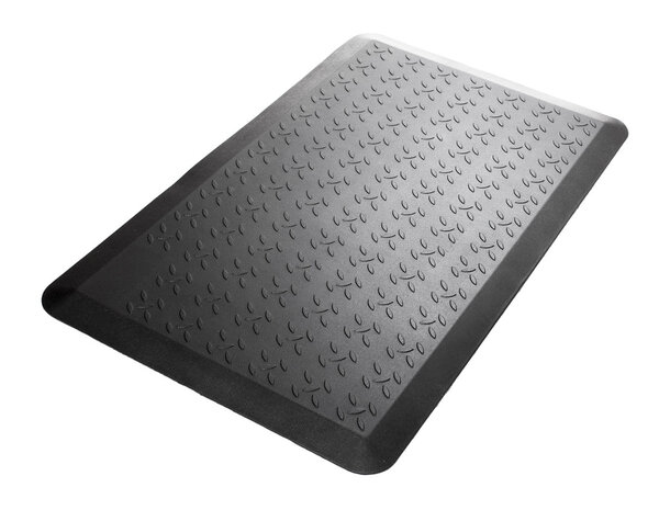Black rubber mat on white background