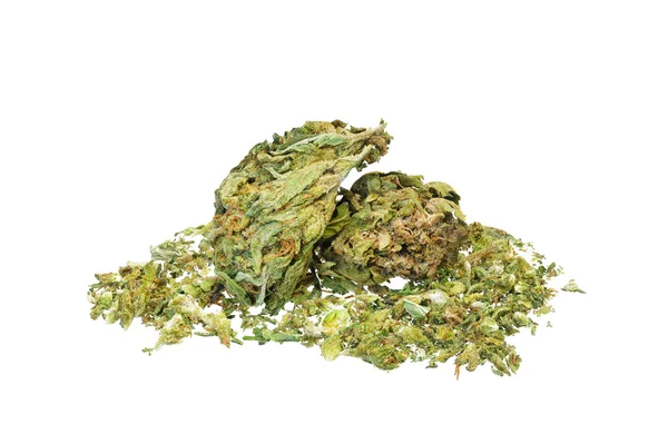 Pilha de maconha medicinal em branco — Fotografia de Stock