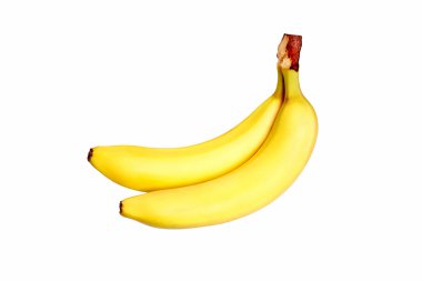 Beyaz arka planda izole edilmiş iki muz