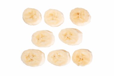 beyaz izole muz dilimleri