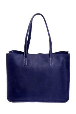 İzole mavi deri çanta