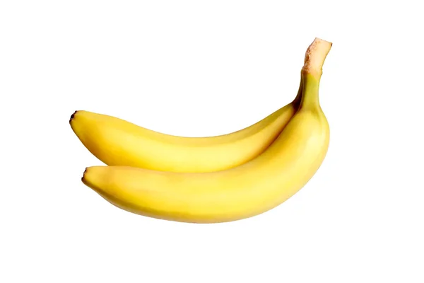 Twee bananen op een witte achtergrond, geïsoleerd — Stockfoto