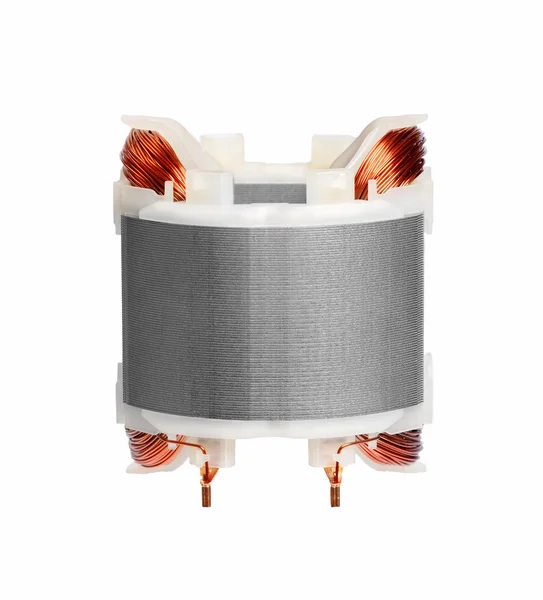 Fio de cobre em um motor, dispositivo magnético elétrico para rotor — Fotografia de Stock