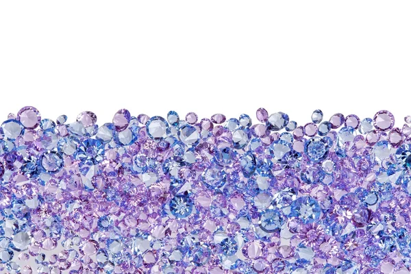 Фиолетовые бриллиантовые камни роскошь изолированы на белом — стоковое фото