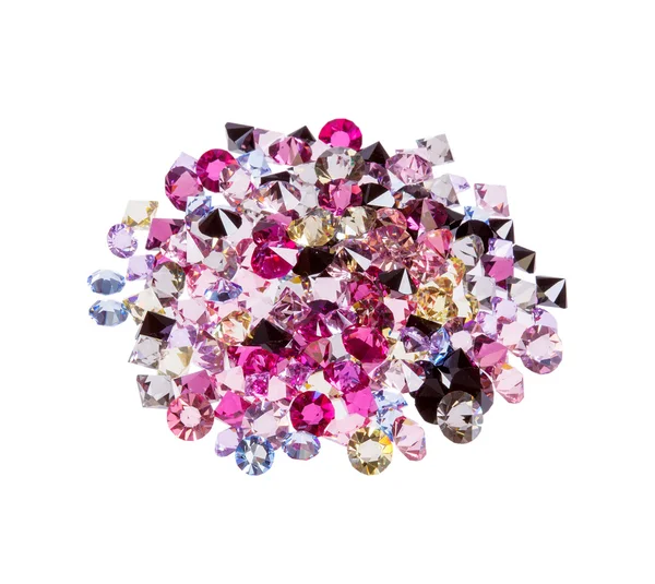 Muchas de las piedras preciosas (diamantes, rubí) aisladas en blanco — Foto de Stock