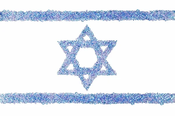 Bandera israelí de diamantes aislada en blanco —  Fotos de Stock