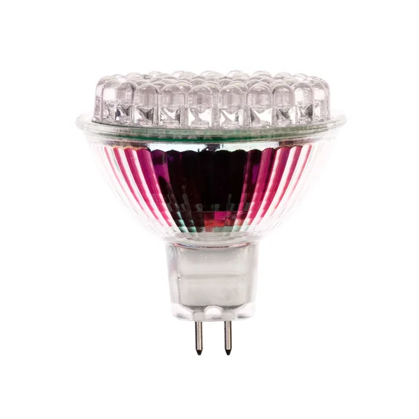LED-Glühbirne mit gu5.3-Fassung isoliert auf weiß — Stockfoto