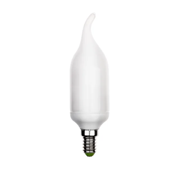 Ampoule LED exclusive avec douille E14 Isolé sur blanc — Photo