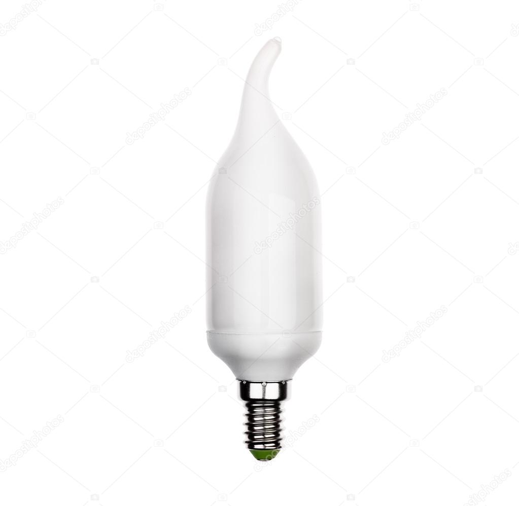 Exclusive LED light bulb with E14 socket Isolated on white