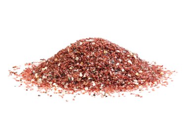 Siyah ve beyaz tahıl üzerinde beyaz izole kırmızı taş levha.