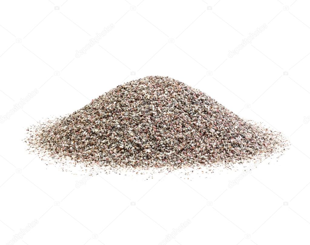 Colorful sand isolated on white.