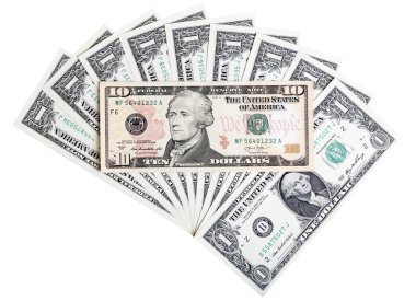 10 dolarlık banknotun makro çekimi, soyut arka plan..