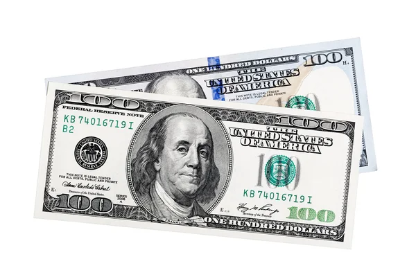 One hundred dollar bills new and old design close up. — Stock Photo, Image