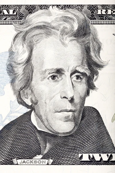 Retrato del presidente estadounidense Andrew Jackson frente a los veinte — Foto de Stock