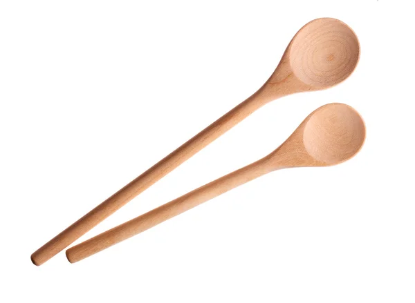 两根木制勺子. — 图库照片