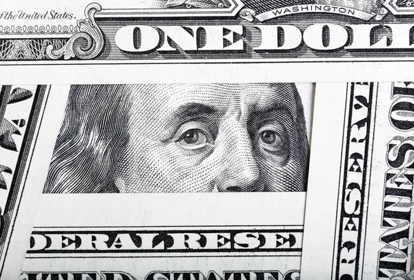 One hundred dollar bills background. — Stock Photo, Image