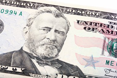 ABD 50 50 Doları bill yakın hibe kadeh yığılmış. 