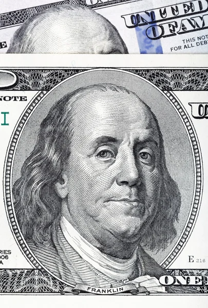 Close-up van de dollar. Zeer gedetailleerd beeld van Amerika VS geld. — Stockfoto
