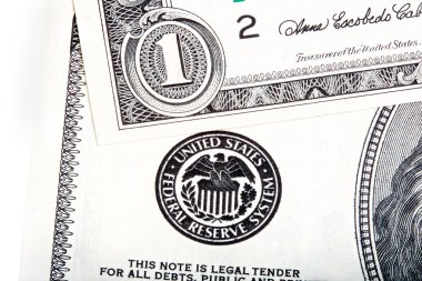 Bir ABD Doları korku baskı Federal Rezerv sistemi. Yığılmış macr