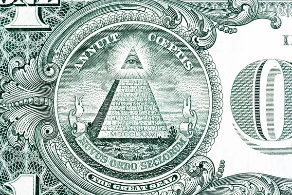 Part of one dollar note with great seal. — Stock Photo, Image