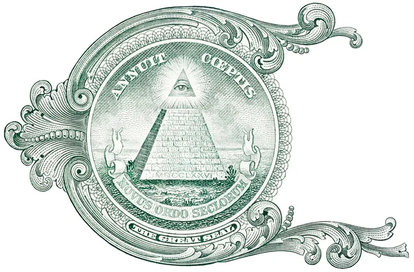 Één dollar detail piramide. — Stockfoto