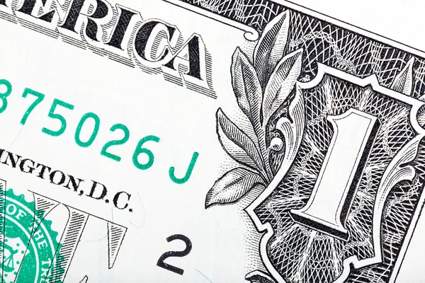 Ein-Dollar-Detail im Makro. — Stockfoto