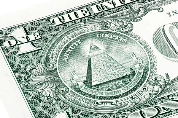 堆叠的美国一 1 美元的钞票在宏射击、 超级宏、 c — 图库照片