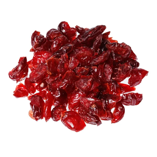 Αποξηραμένα cranberries που απομονώνονται σε λευκό φόντο. — Φωτογραφία Αρχείου