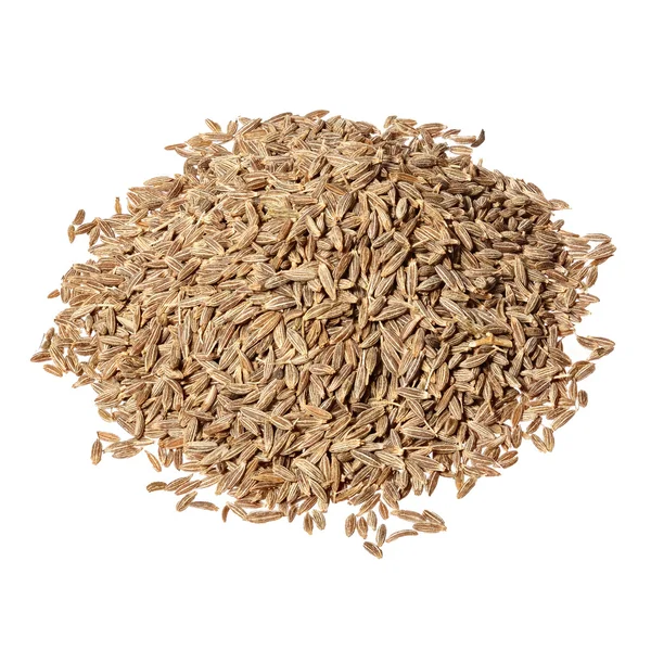 Pile of cumin seeds isolated on white background. — Stock Photo, Image