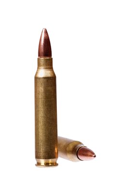 iki beyaz izole mermi atış.