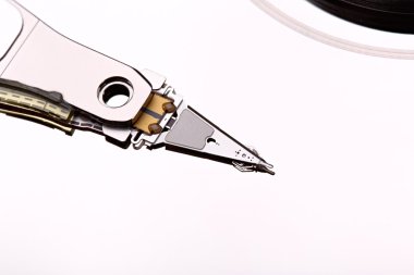 Sabit disk yansıtma yüzeyi ve baş yazma okuma. Yığılmış phot