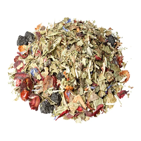 Dry herbal tea with mint, berry, wildflowers and herbs. — Stock Photo, Image