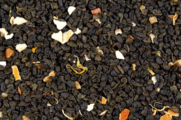 Aromás tea gyümölcsök és a szirmok. Textúra. — Stock Fotó