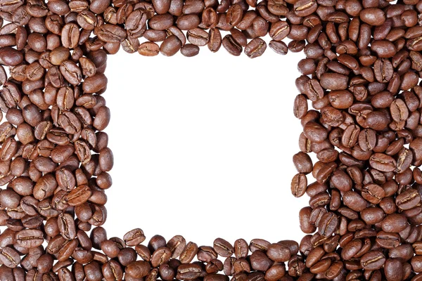 Telaio di chicchi di caffè torrefatto isolato su bianco può utilizzare come backg — Foto Stock