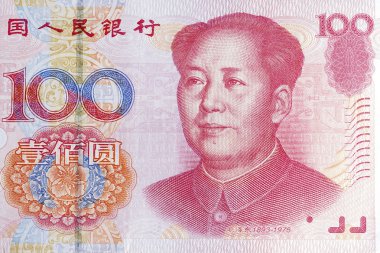 One hundred yuan, Chinese money. clipart
