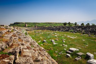 Ruins of ancient city of Perge near Antalya Turkey clipart