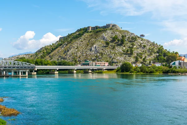 Kijk in de buurt van Shkodar stad van Rozafa Castle, Albanië — Stockfoto