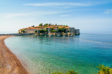 Sveti Stefan Adası Karadağ, Balkanlar, Adriyatik Denizi.