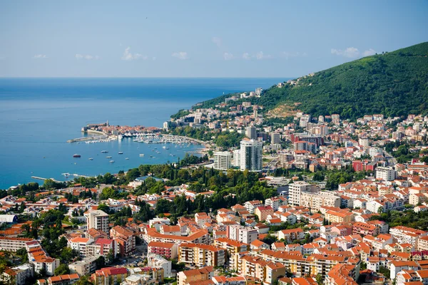 Top view of the seacoast of Budva, Montenegro. — Stock Photo, Image