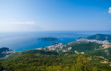 Budva, Karadağ sahil Üstten Görünüm.