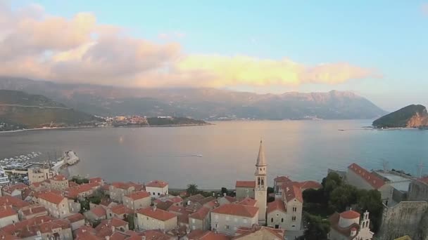 Montenegro, budva, gamla stan — Stockvideo