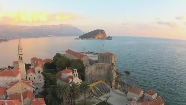 Montenegro, budva, gamla stan — Stockvideo