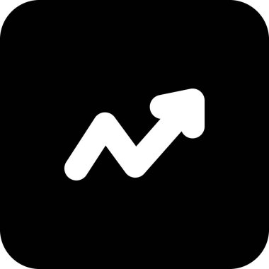 Büyüme Kare Vektör Simgesi, UI UX tasarımı için basit çizgi vektörü. Web sitesi ve mobil uygulama arayüzü ve navigasyon düğmesi simgesi