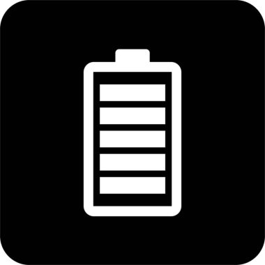 Batarya Vektörü Simgesi 5 Kara Kareler, UI UX tasarımı için basit çizgi vektörü. Web sitesi ve mobil uygulama arayüzü ve navigasyon düğmesi simgesi