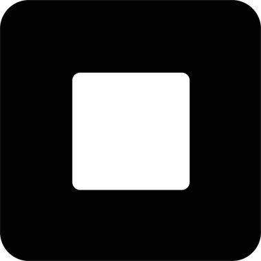 Siyah Kare Vektör Simgesi - UI UX tasarımı için basit bir çizgi vektörü. Web sitesi ve mobil uygulama arayüzü ve navigasyon düğmesi simgesi